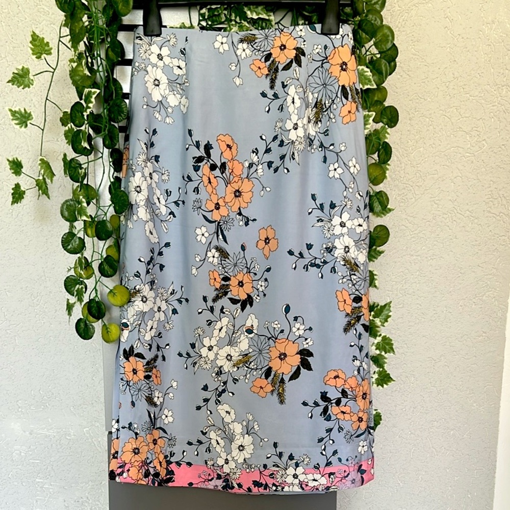 J. Crew Flower Print Pencil Skirt knee length